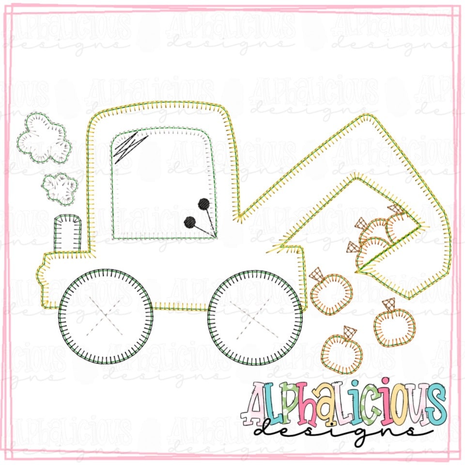 Funky Backhoe with Pumpkins - Blanket