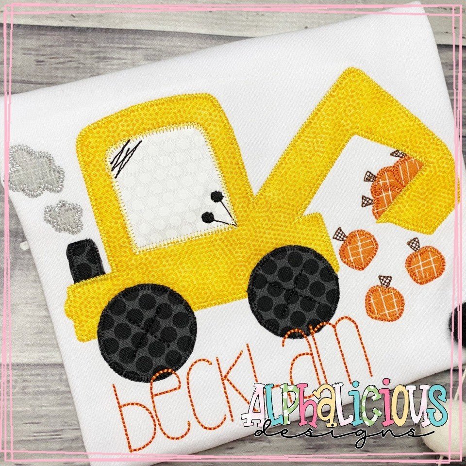 Funky Backhoe with Pumpkins - Blanket