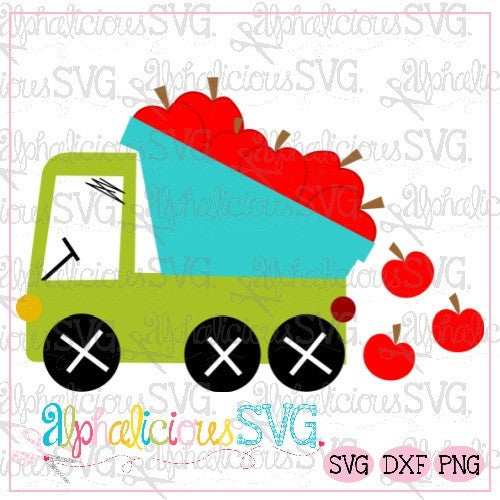 Funky Dump Truck with Apples - SVG
