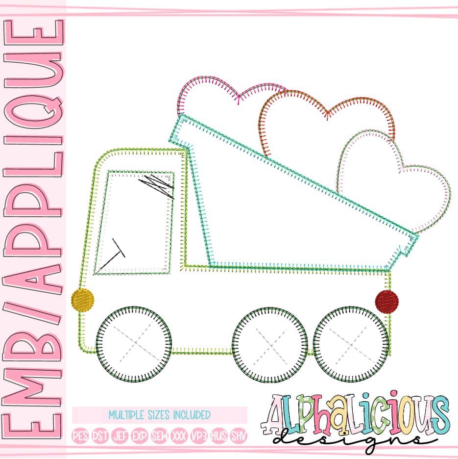 Funky Dump Truck with Hearts - Blanket