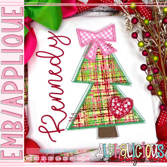 Funky Trees with Bow and Heart - Zigzag