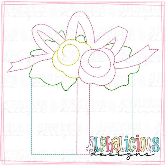 Gift with Flowers and Bow - Triple Bean