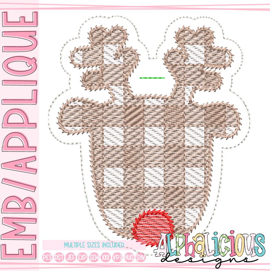 Gingham Reindeer Ornament