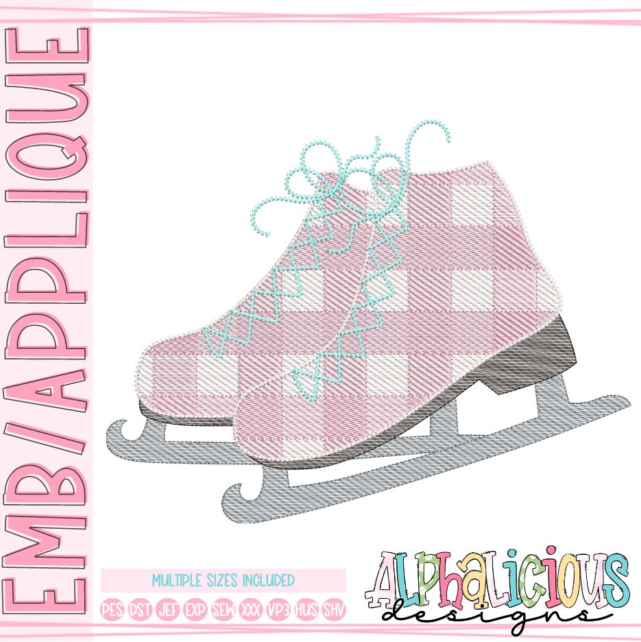 Ice Skates - Gingham - Sketch