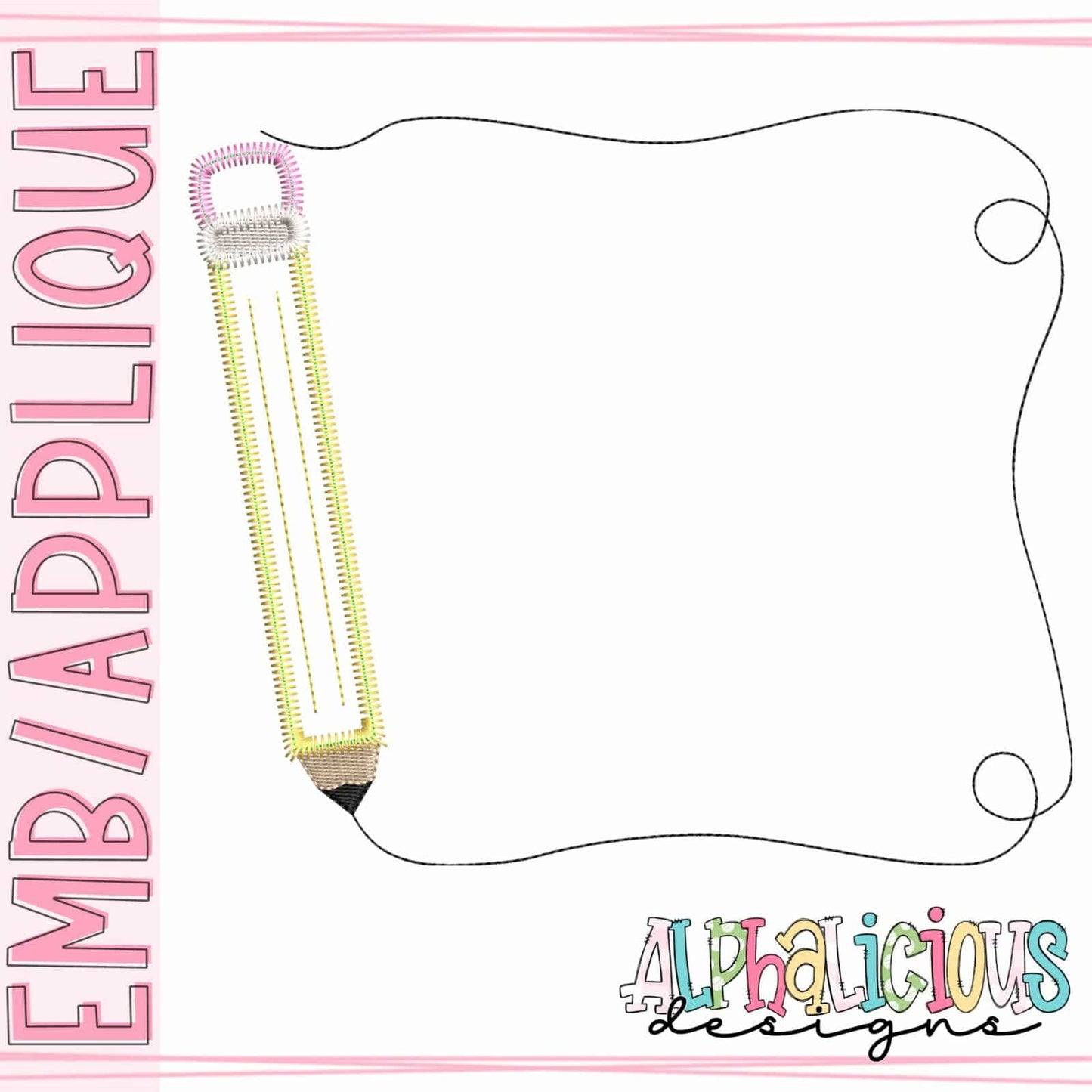 Pencil with Line Frame - Zigzag