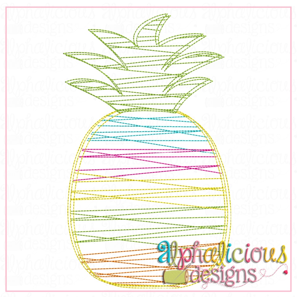 Pineapple Rainbow- Scribble Fill