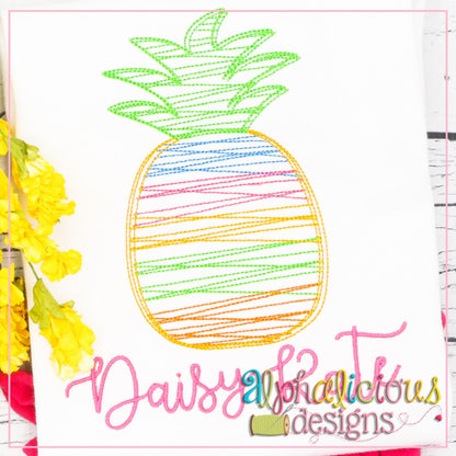 Pineapple Rainbow- Scribble Fill