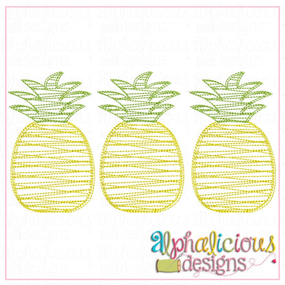 Pineapple Three In a Row-Scribble Fill