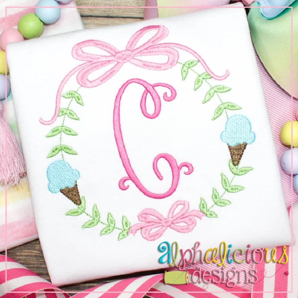 Preppy Girl Frame-Ice Cream Cone-Satin