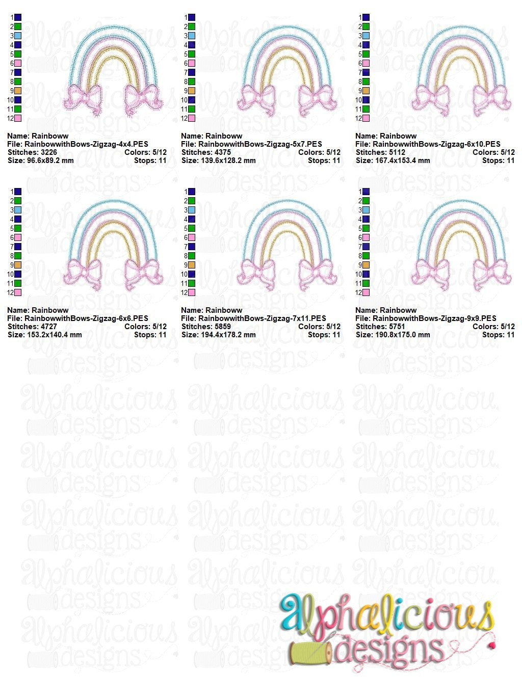Rainbow with Bows- Zigzag