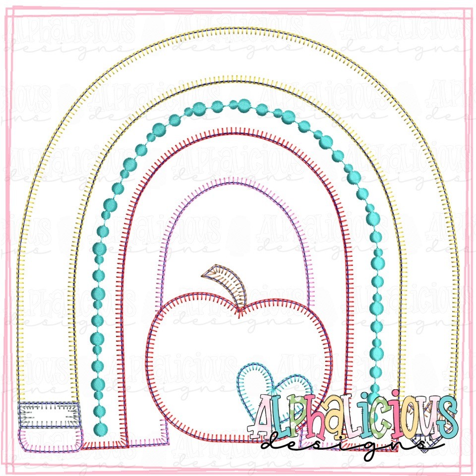 Rainbow with Pencils and Apple - Blanket
