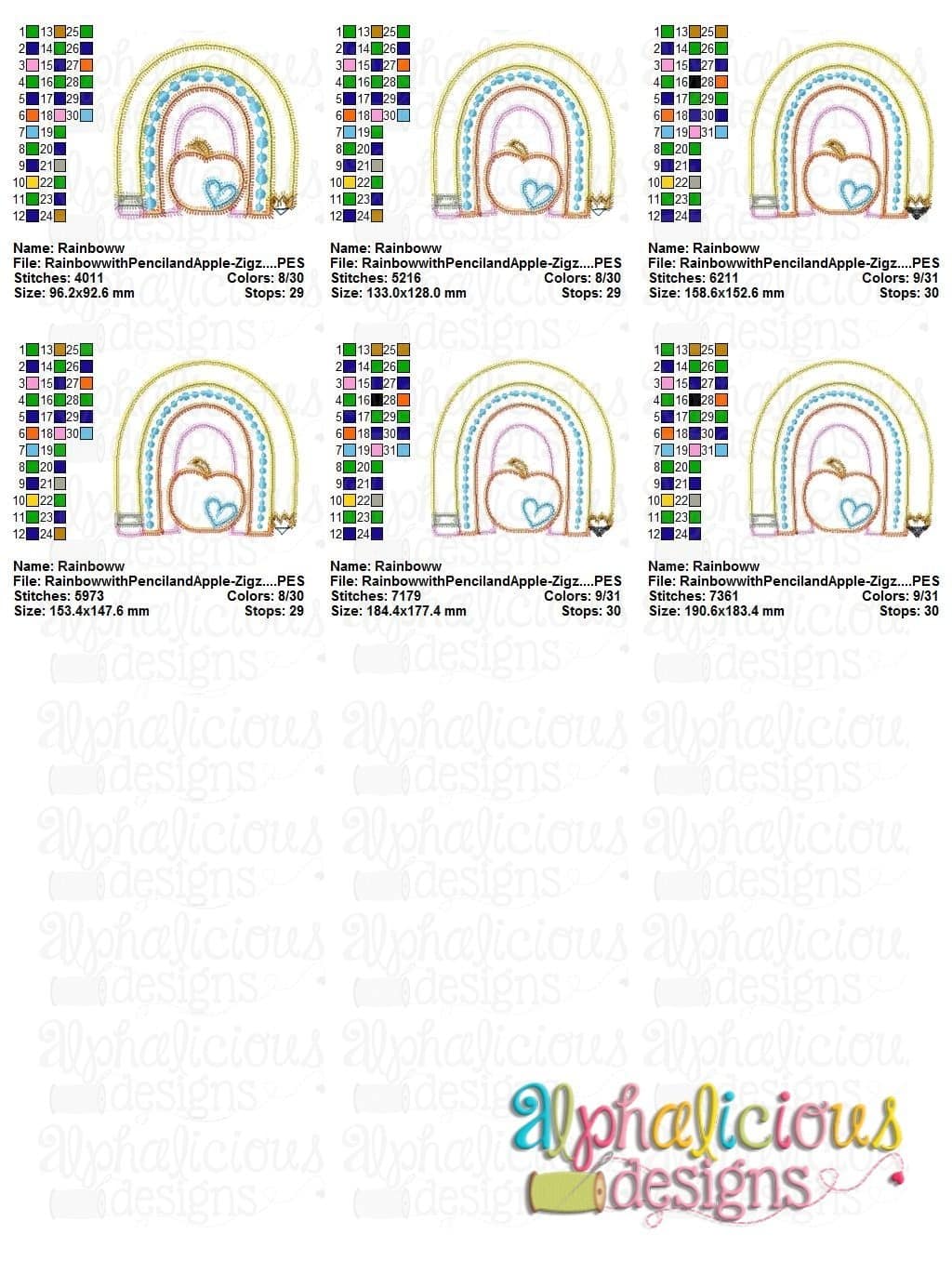 Rainbow with Pencils and Apple - ZigZag