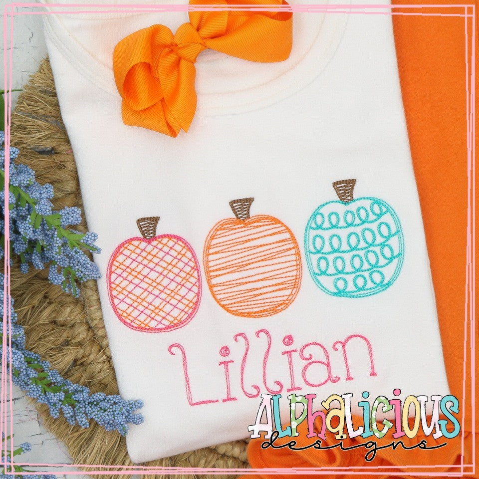 Sassy Pumpkins - Three in a Row - Scribble Fill
