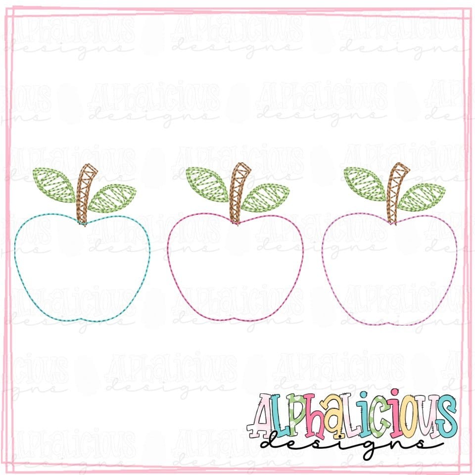 Sassy School Apple Bunch - Three in a Row - Triple Bean