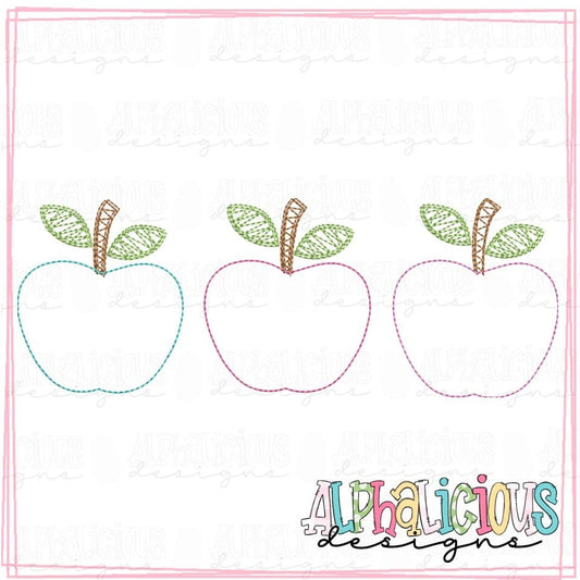 Sassy School Apple Bunch - Three in a Row - Triple Bean