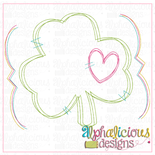 Shamrock with Heart- Scribble