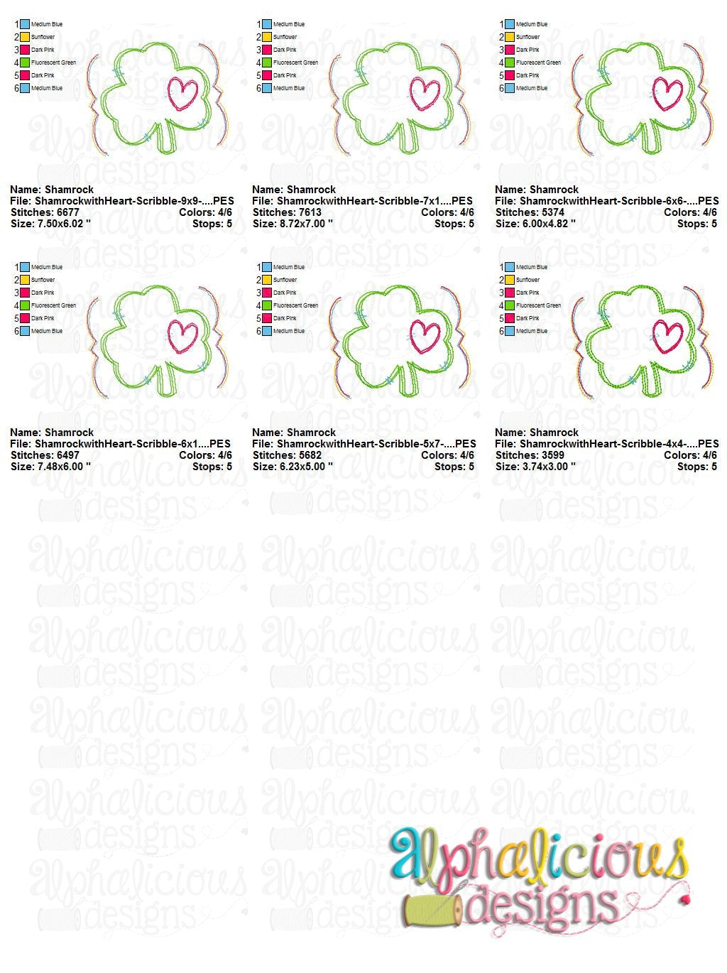 Shamrock with Heart- Scribble