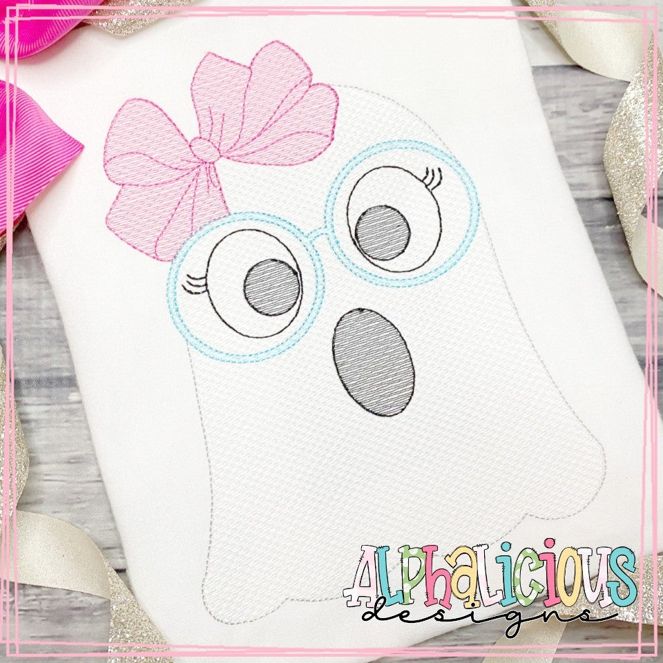 Silly Ghost with Bow - Sketch