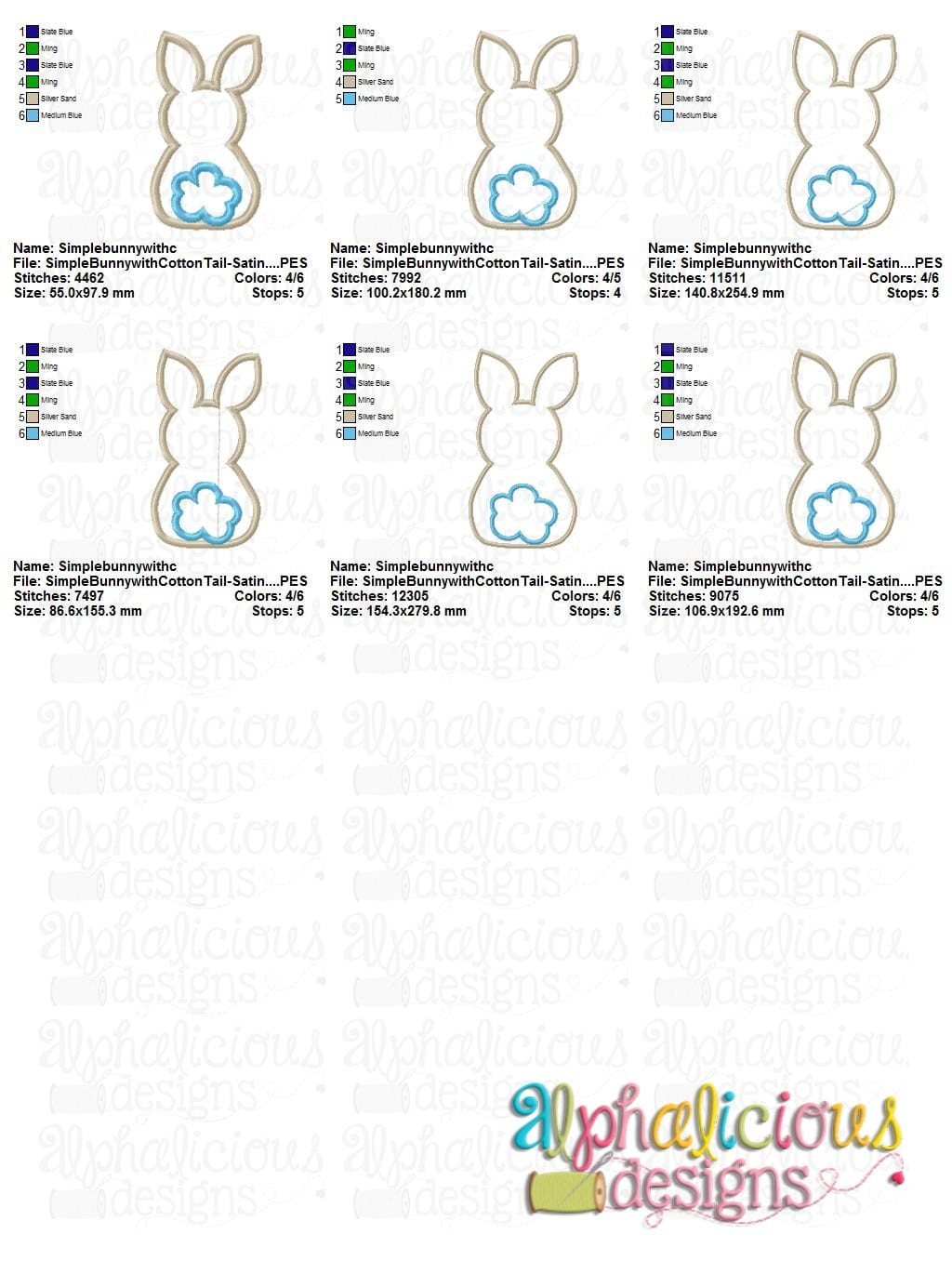 Simple Bunny with Cotton Tail - Satin