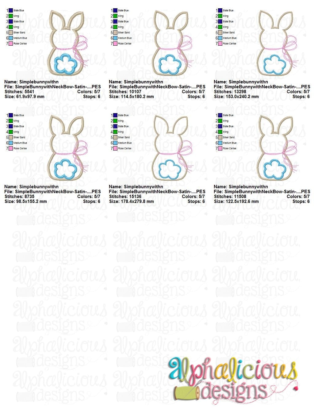 Simple Bunny with Neck Bow - Satin