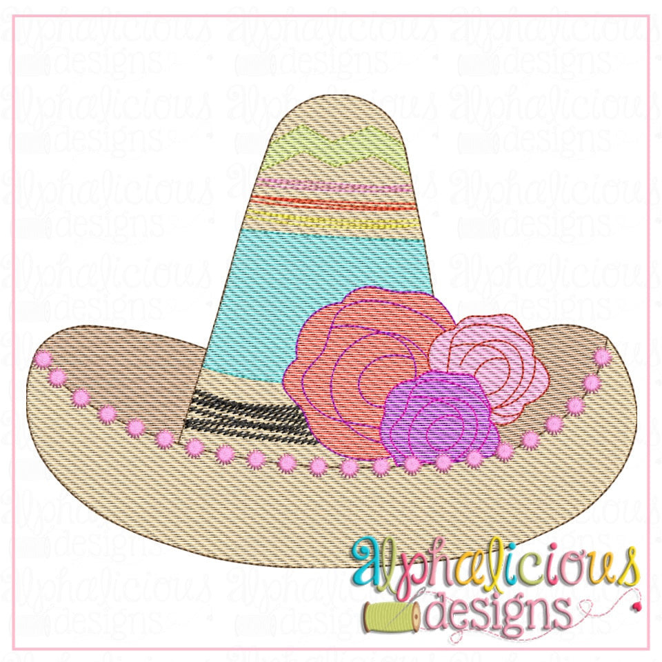 Sombrero with Flowers- Sketch
