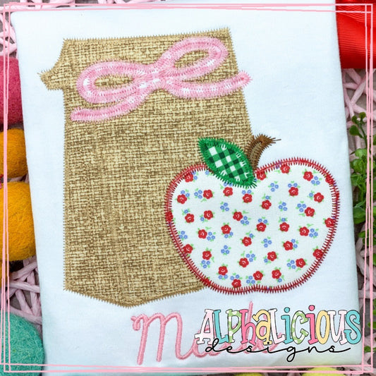 Lunch Bag with Apple and Bow - ZigZag