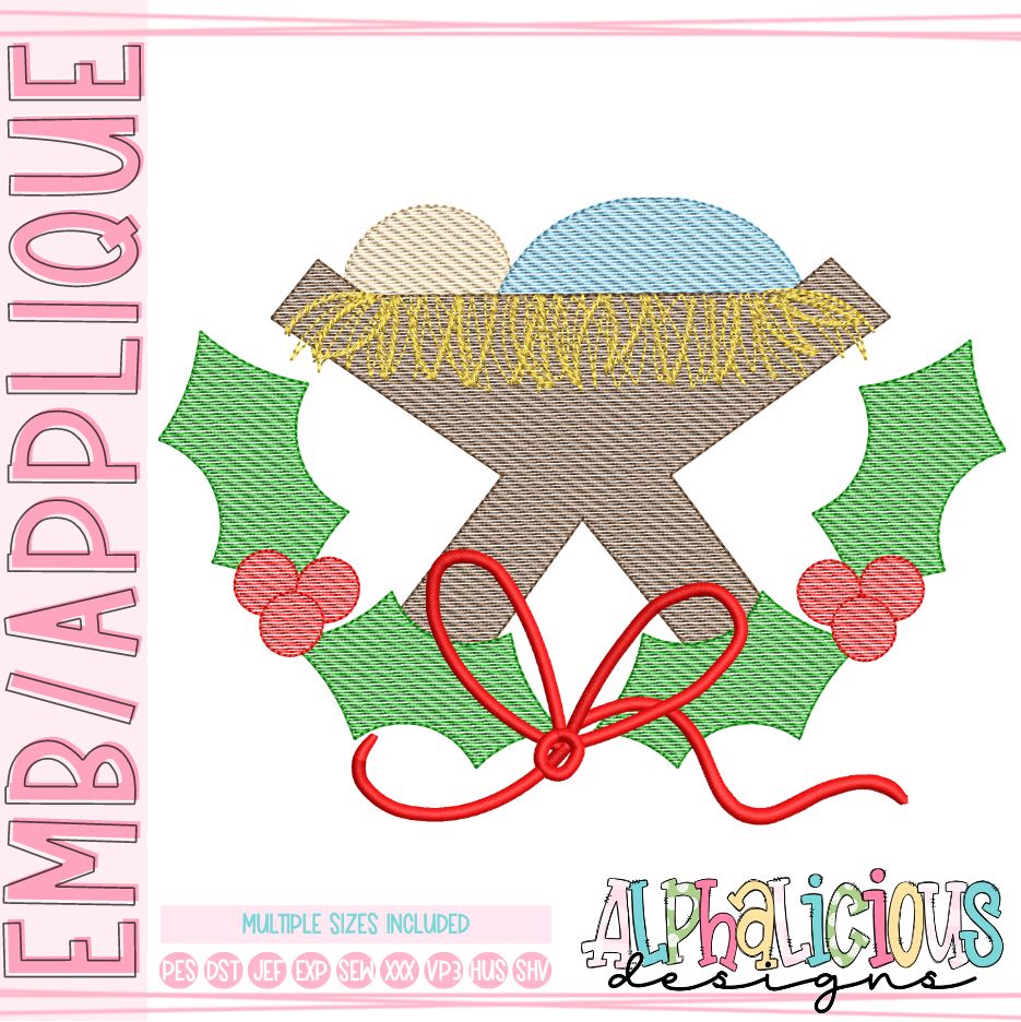 Sweet Manger with Holly - Sketch