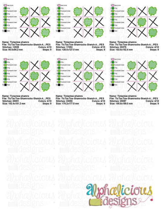 Tic Tac Toe - Shamrocks - Sketch