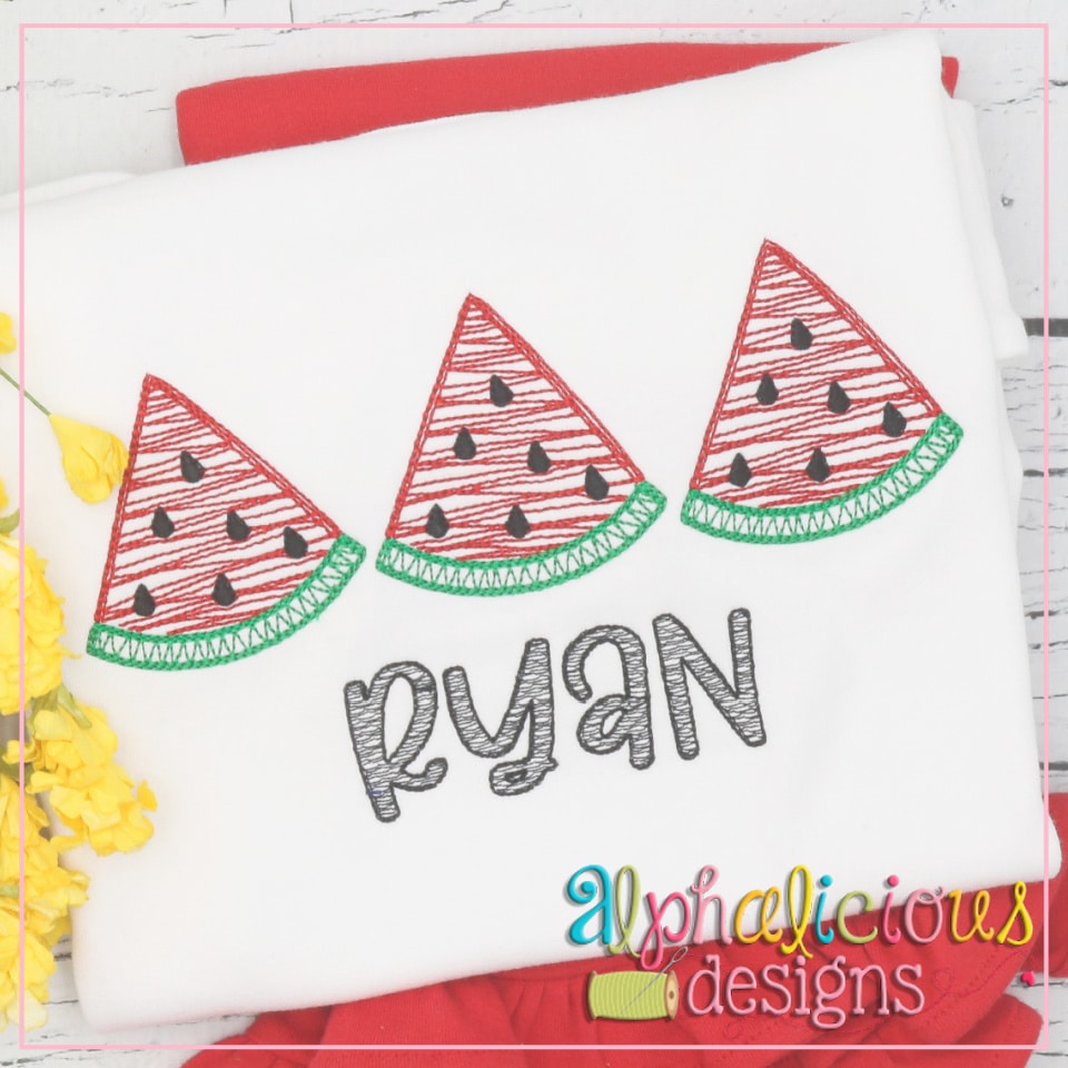 Watermelon- Three In A Row- Scribble Fill