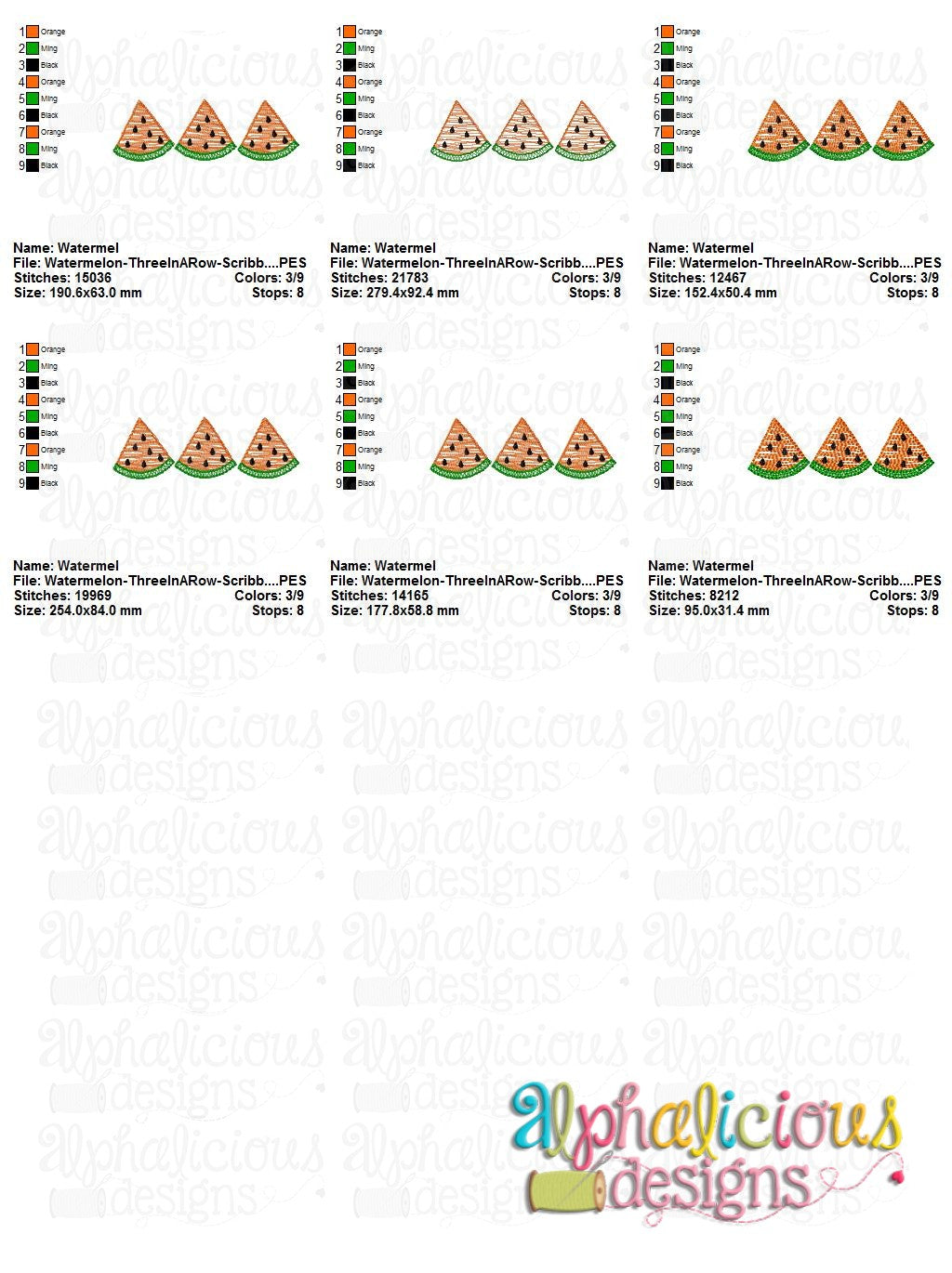Watermelon- Three In A Row- Scribble Fill