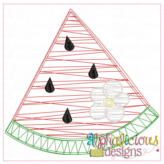 Watermelon with Flower- Scribble Fill