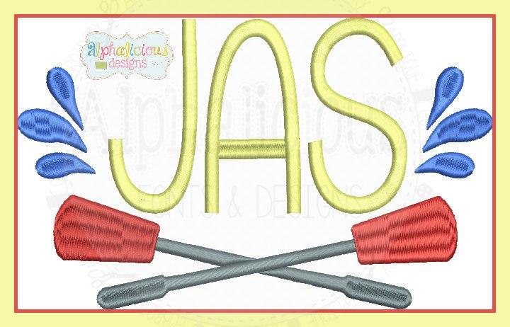 Splashing Oar Nautical Monogram Frame