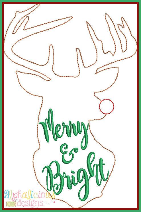 Merry and Bright Triple Bean Applique Design