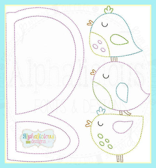 Vintage Sweet Stacked Birds