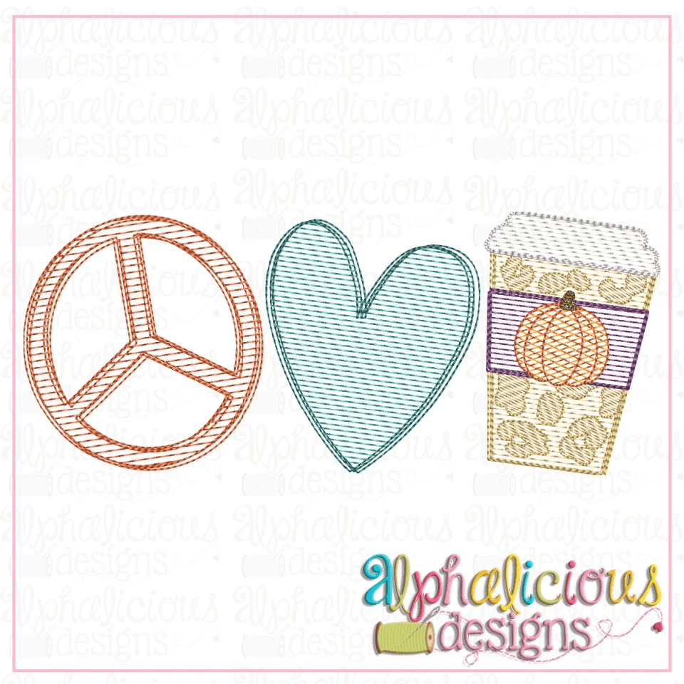 Peace Love & Coffee-Sketch