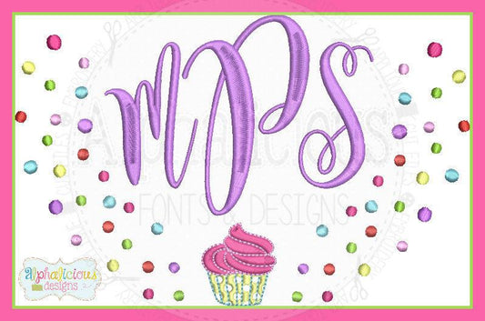 Confetti Cupcake Monogram Frame