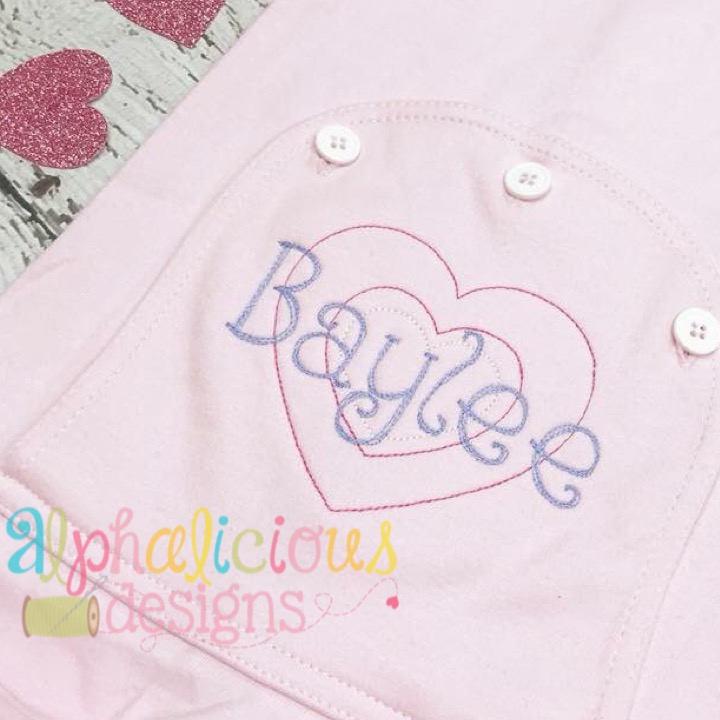 Valentine's Double Heart Applique Designs - Triple Bean