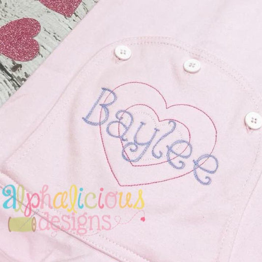 Valentine's Double Heart Applique Designs - Triple Bean