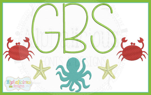 Whimsy Ocean Life Monogram Frame