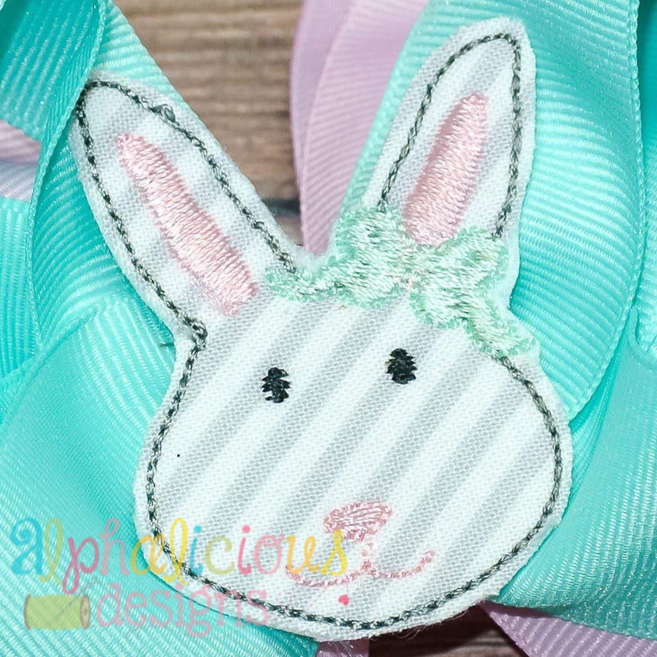 Little Bunny with Bow Feltie - Triple Bean