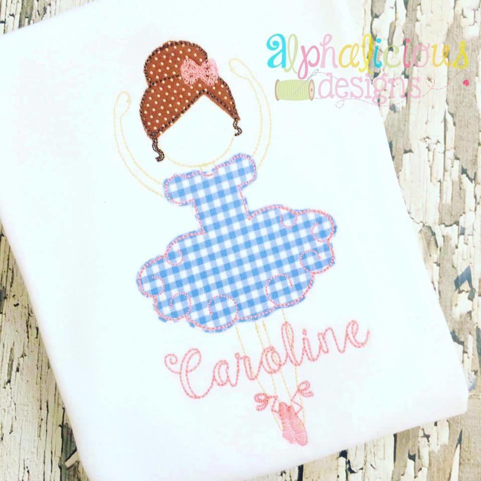 Simply Sweet Ballerina Triple Bean Applique Design