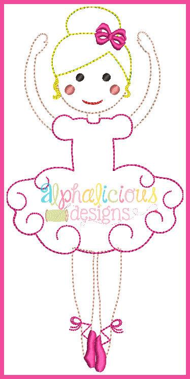 Simply Sweet Ballerina-Triple-Full Applique Design