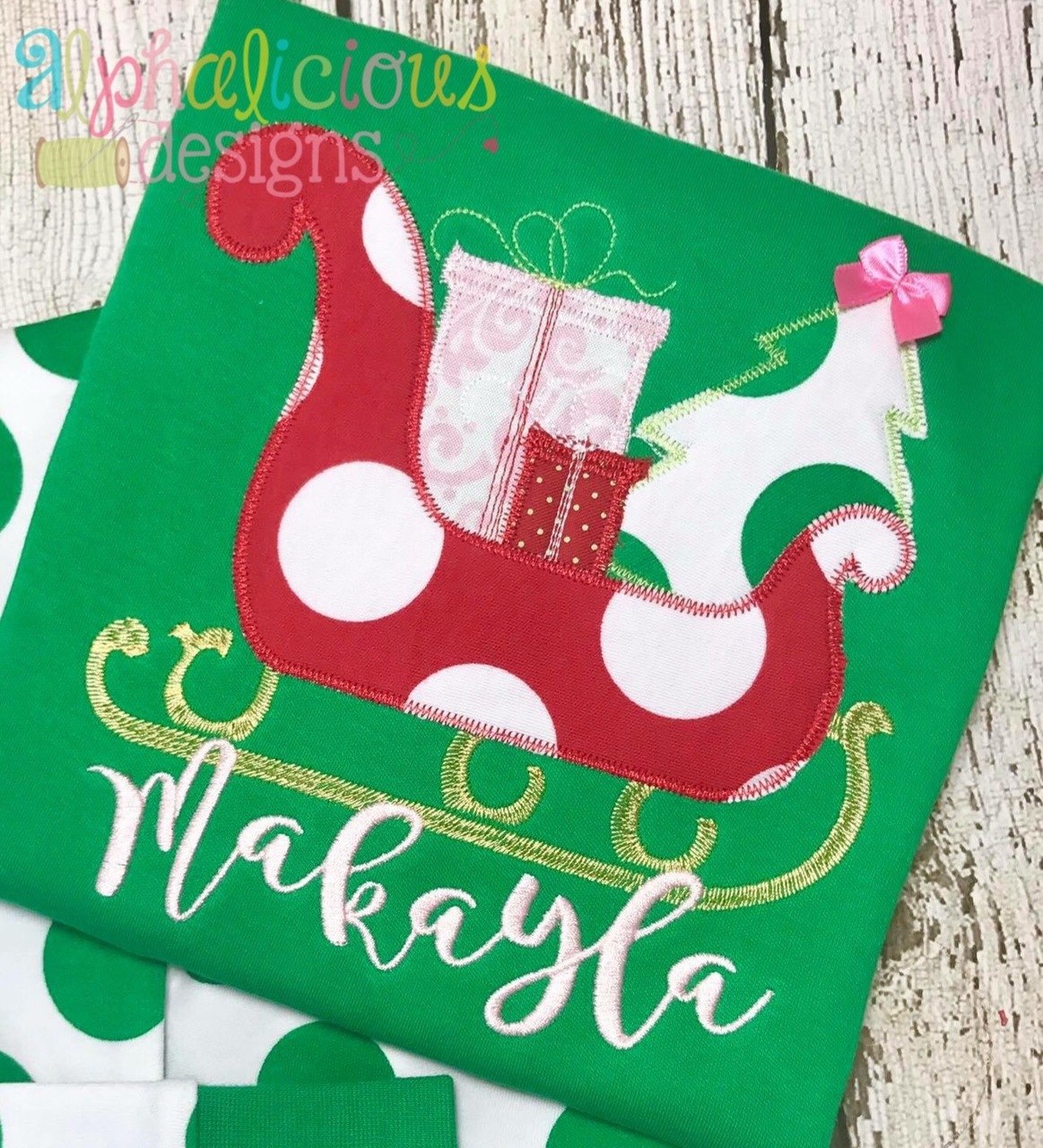Santa's Sleigh-ZigZag-Applique