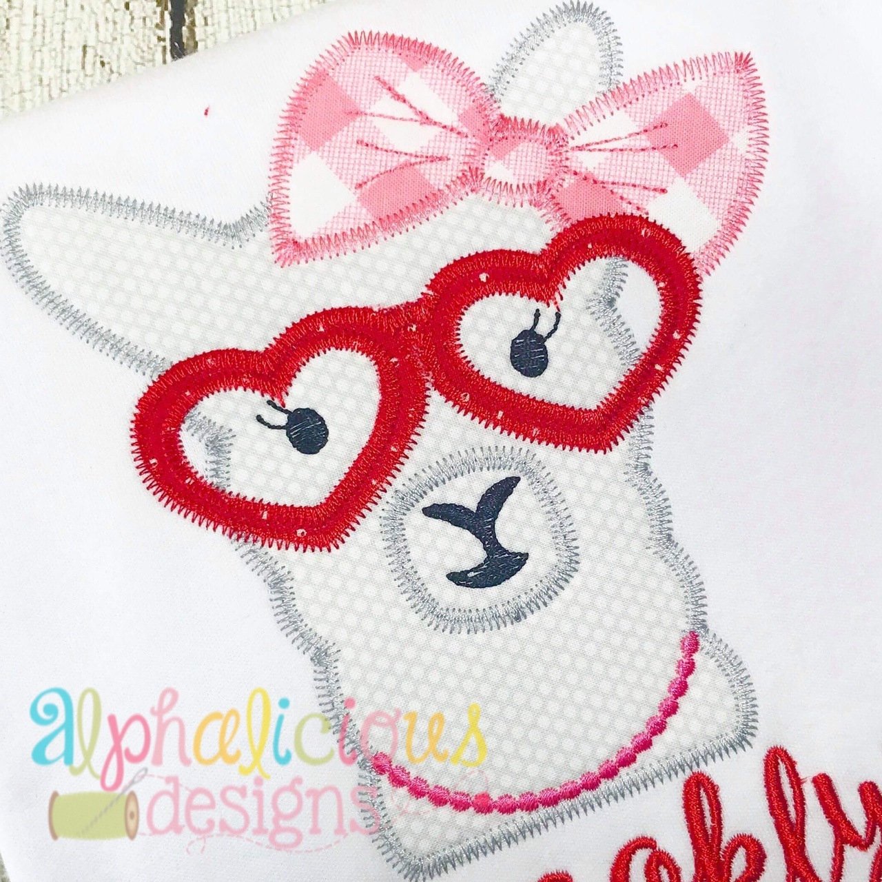 Llama Lady Applique Design - Zig Zag
