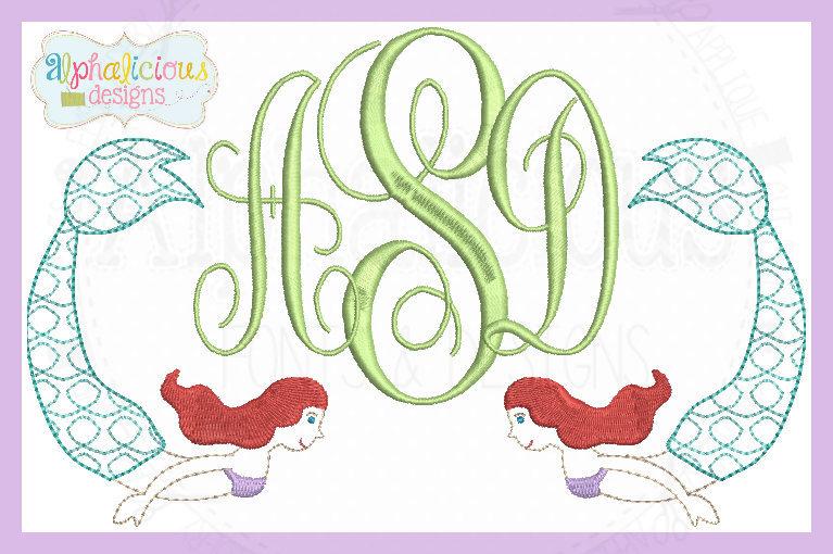 Vintage Mermaid Monogram Frame