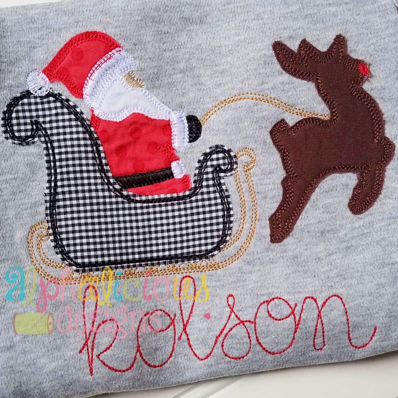 Sleigh Ride Scribble Applique
