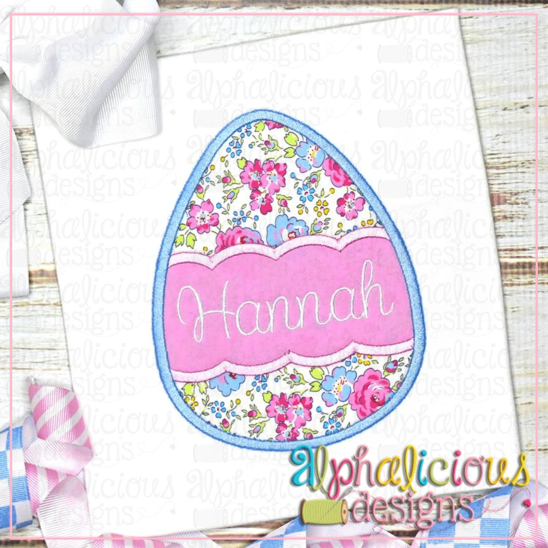 Egg with Scallop Banner-Satin