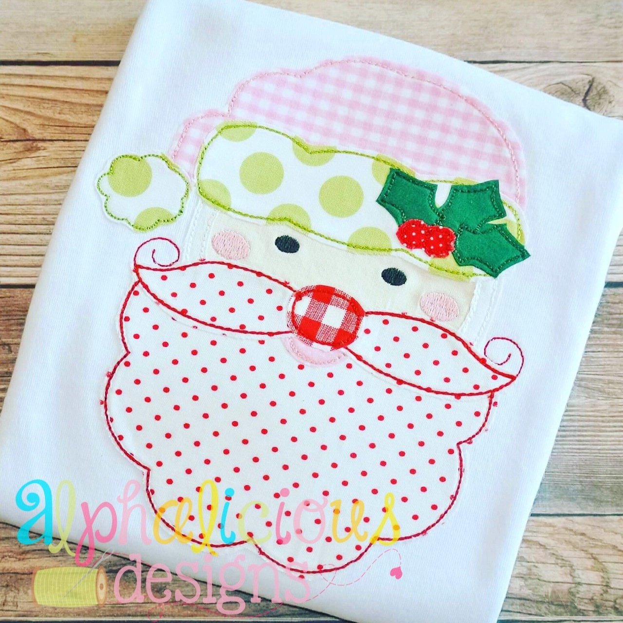 Holly Jolly Santa-Triple Bean-Applique Design