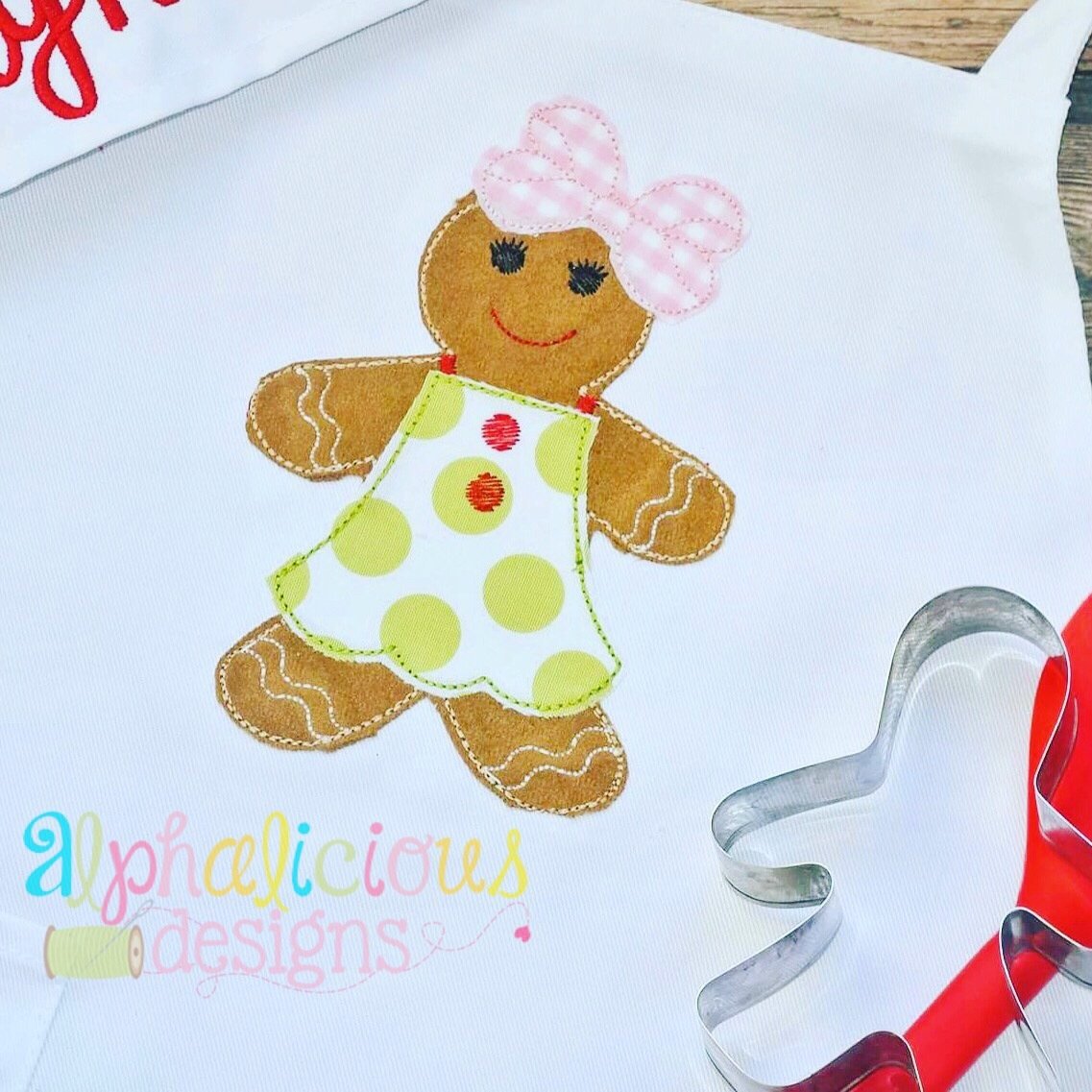 Mrs. Gingerbread Applique-Triple Bean