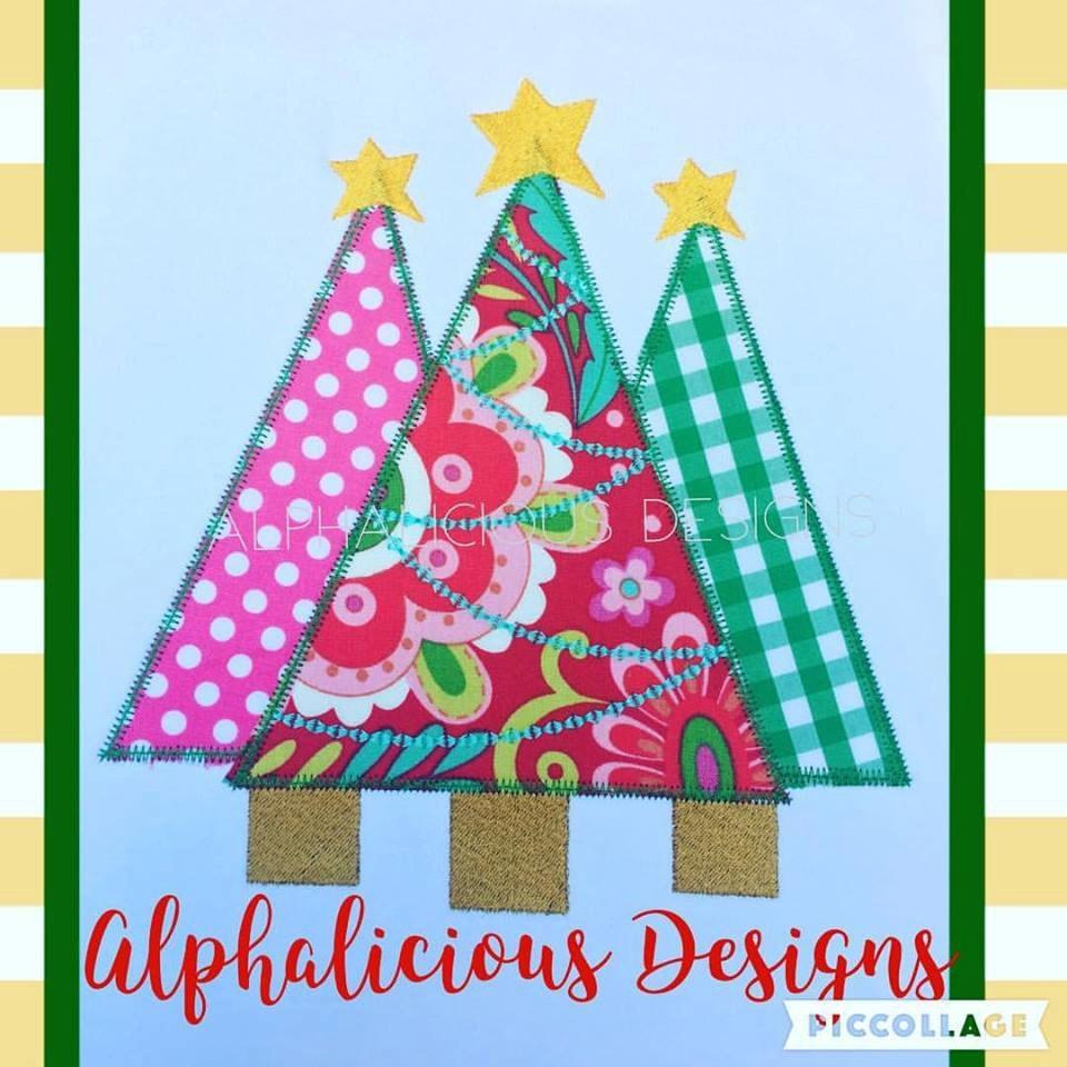 Christmas Tree Trio Applique